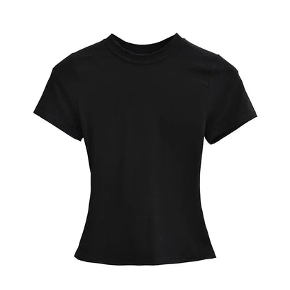 Solid Slim Short Sleeve Crew Neck Tee