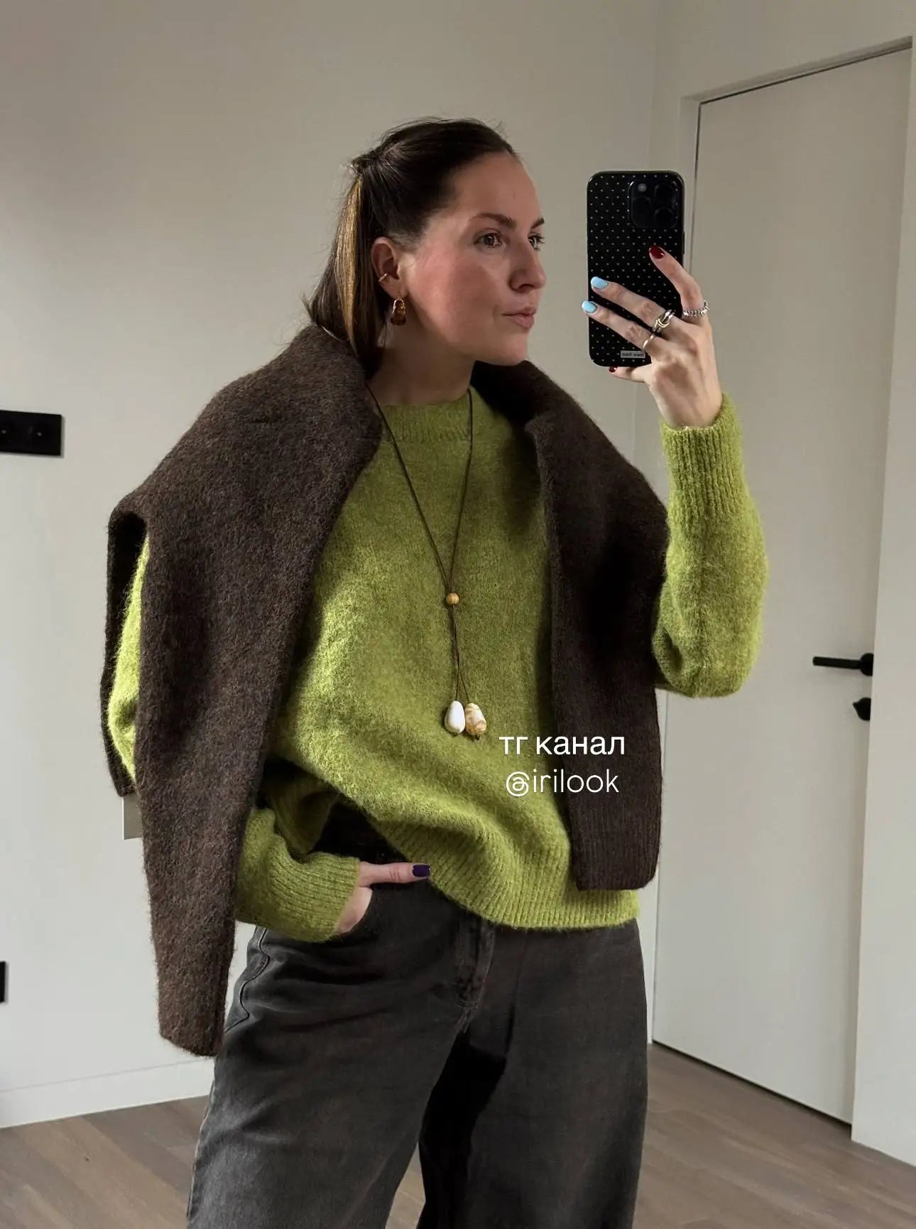 Turtleneck Knit Sweater Loose Fit Long Sleeve Pullover