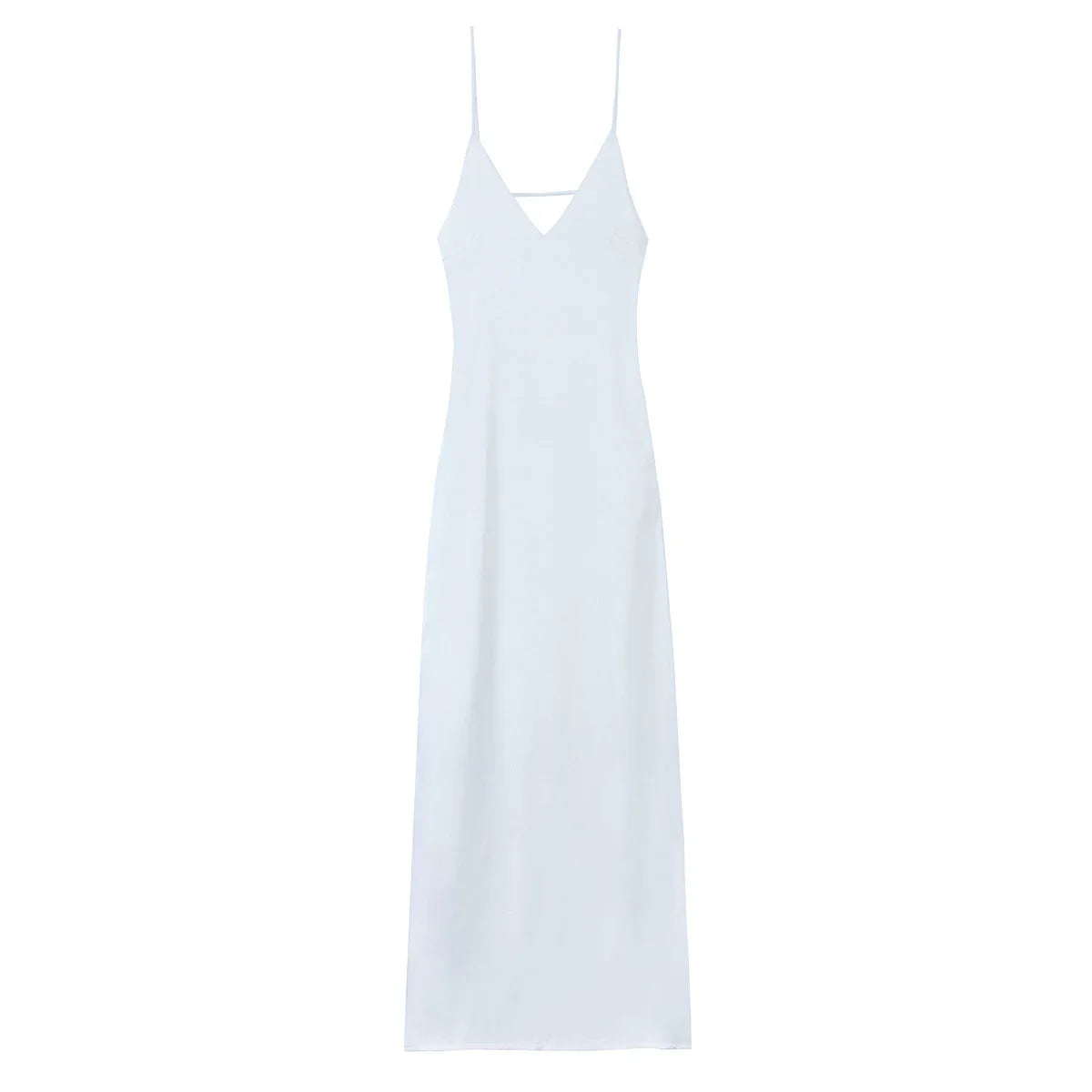 Satin Sling Backless Maxi Dress