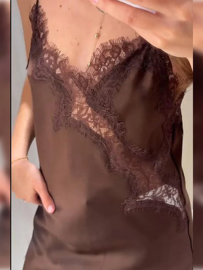 Sexy Lace Sling Dress Women Off Shoulder Backless High Waist Mini Dress