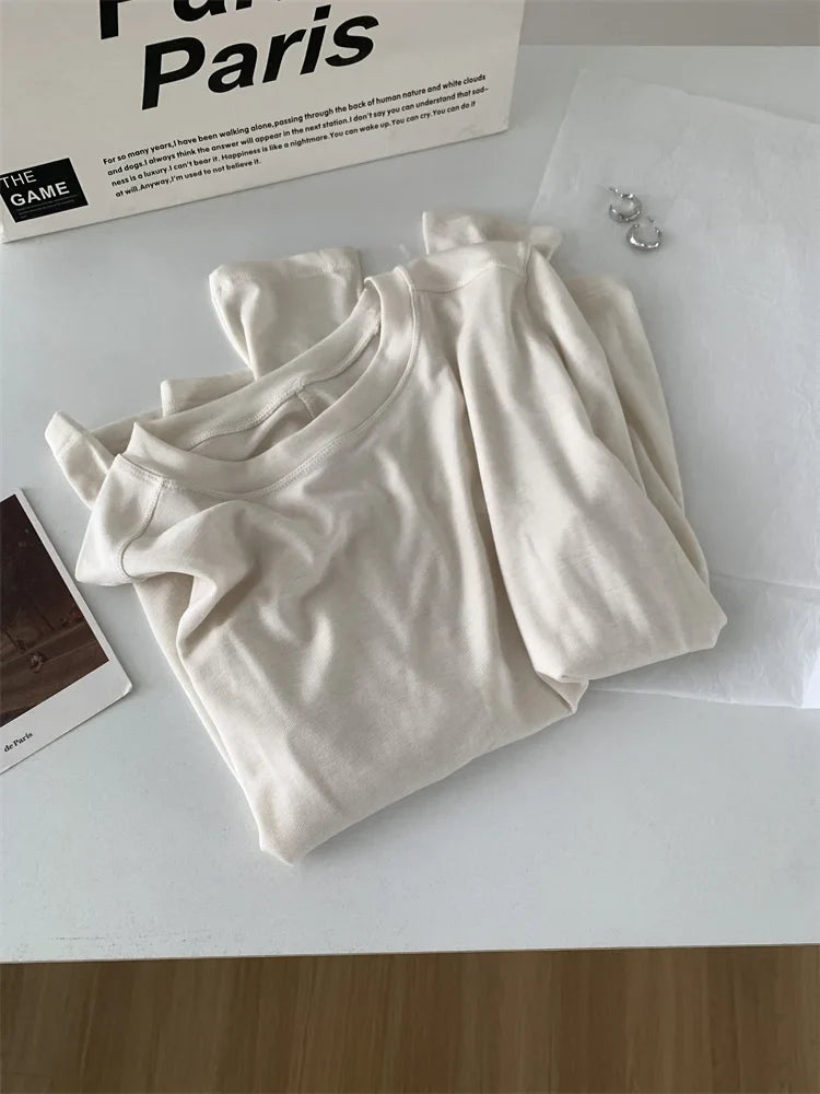Silk Wool Blend Long Sleeve Top