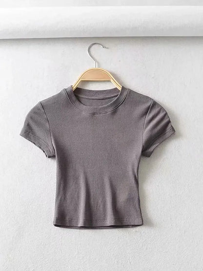 Sexy Slim Fit Short Sleeve Crop Top