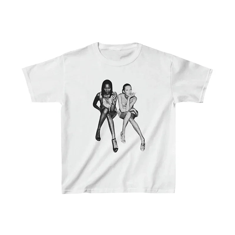 Hip Hop E-Girl Graphic Print Y2K Streetwear Tee