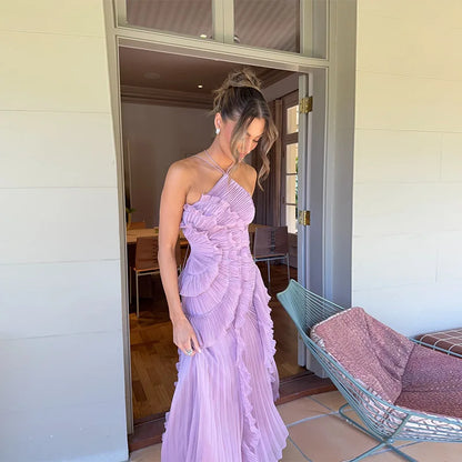 Backless Ankle-Length Camisole Party Dress