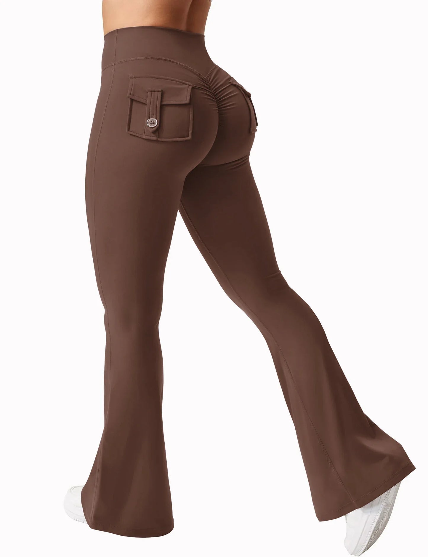 Women Wide Leg High Stretch Yoga Leggings Naked Feeling Compression Fitness Workwear with pockets Yoga Pant ﻿