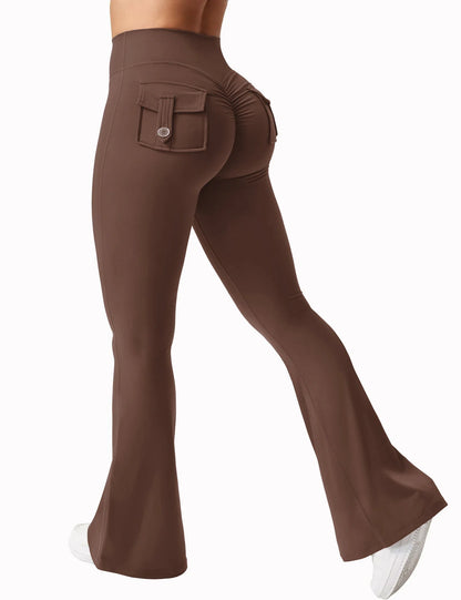 Women Wide Leg High Stretch Yoga Leggings Naked Feeling Compression Fitness Workwear with pockets Yoga Pant ﻿