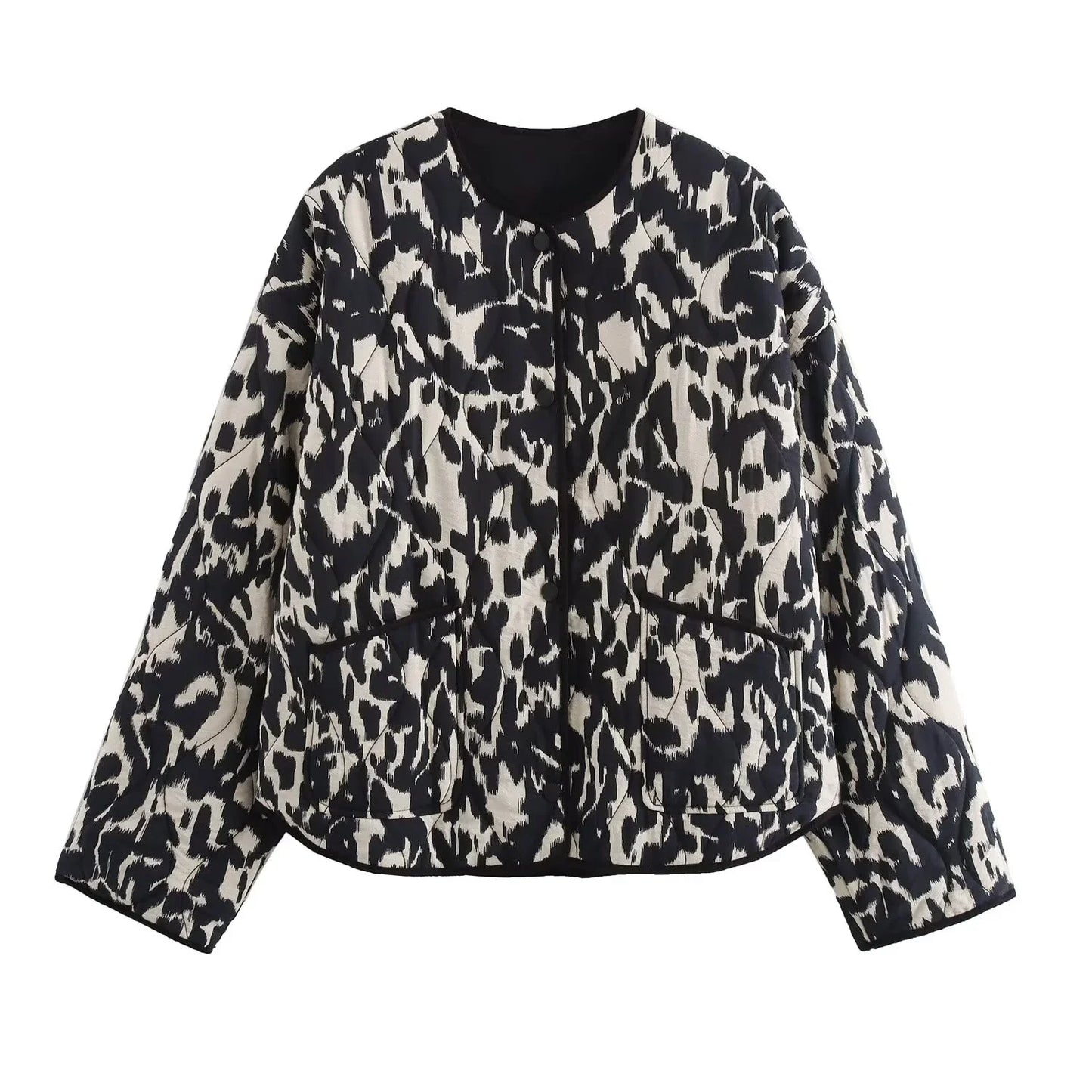 Women's Snake Print Button Jacket