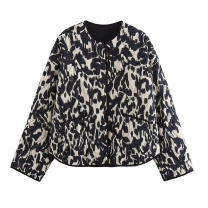 Women's Snake Print Button Jacket