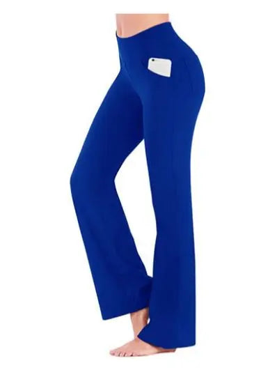 High Waist Wide Leg Pants Slim Fit Pockets Full Length Casual