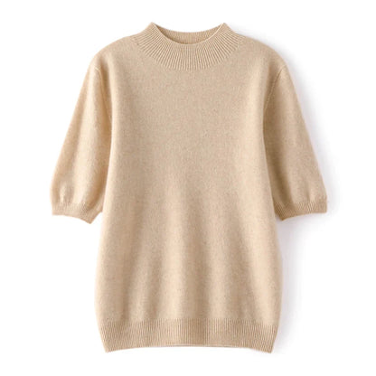 Women's 100% Cashmere Short-Sleeve Sweater