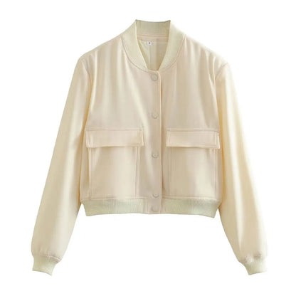 Women's Bomber Jacket with Pockets