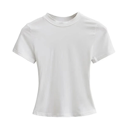Solid Slim Short Sleeve Crew Neck Tee