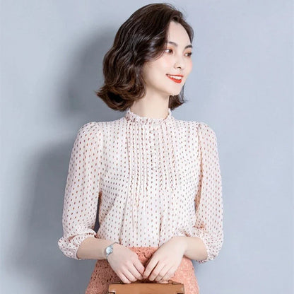 Women's Polka Dot Chiffon Blouse
