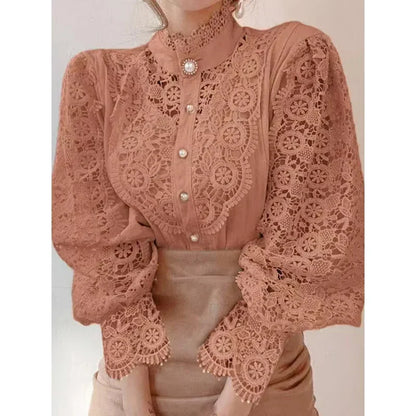Elegant Lace Hollow Out Blouse