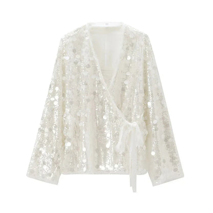 Women's Sequin Kimono Jacket