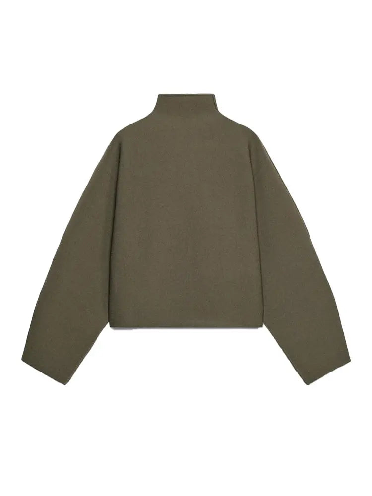 Women's Sequined Stand Collar Cropped Jacket