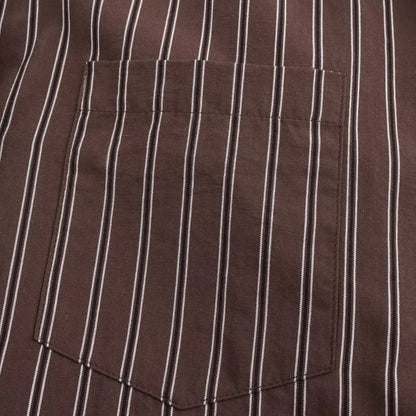 Women's Striped Button-Up Shirt - Long Sleeve Turn-Down Collar Blouse