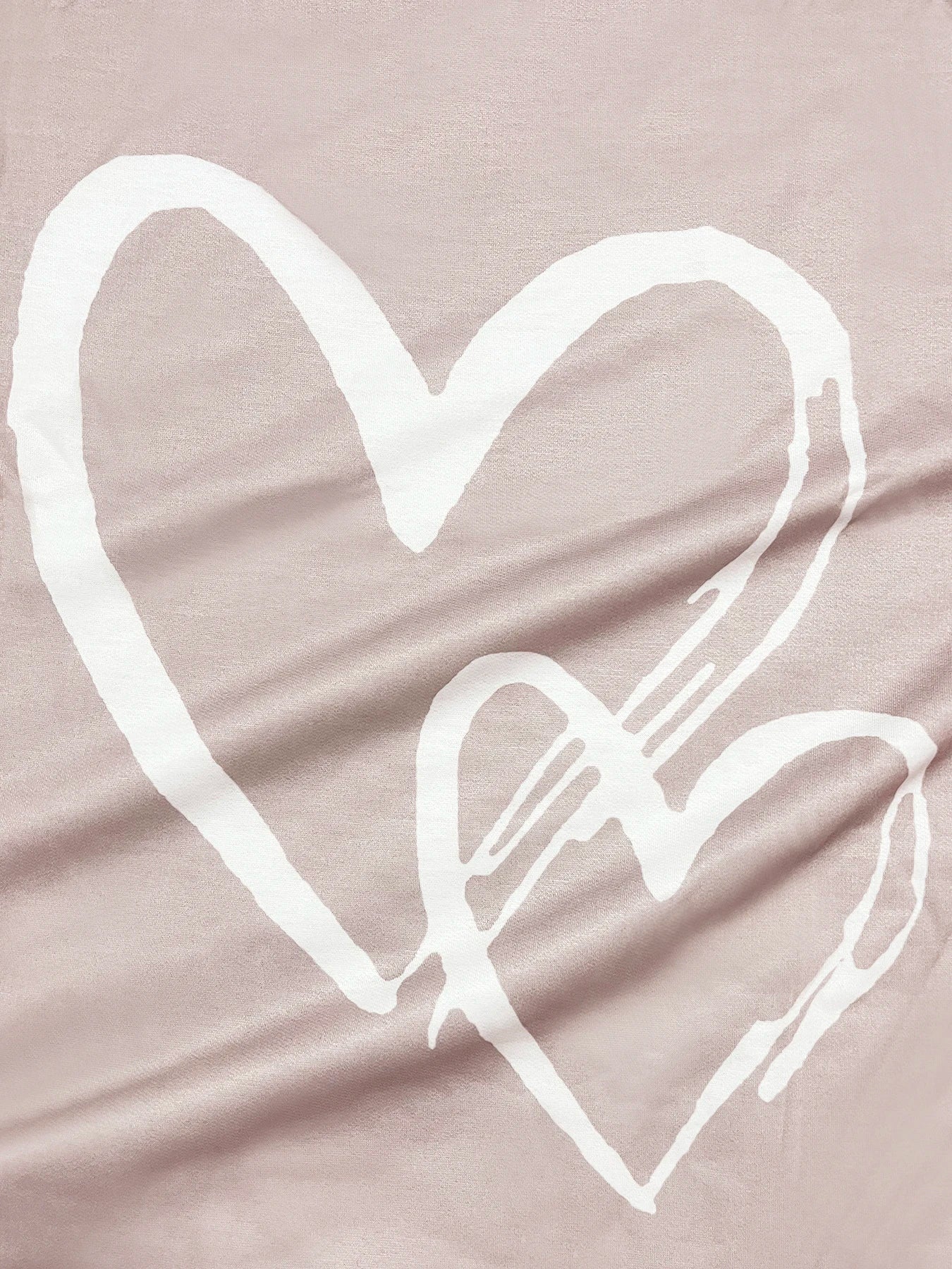 Women's Heart Print Eyelet Long-Sleeve Top