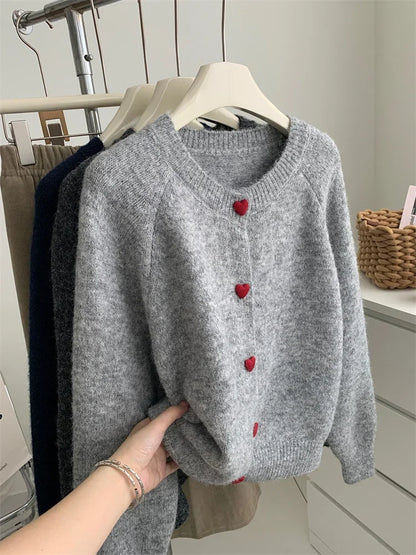 Women's Wool Knitted Cardigan - Slim Fit Button-Up Sweater