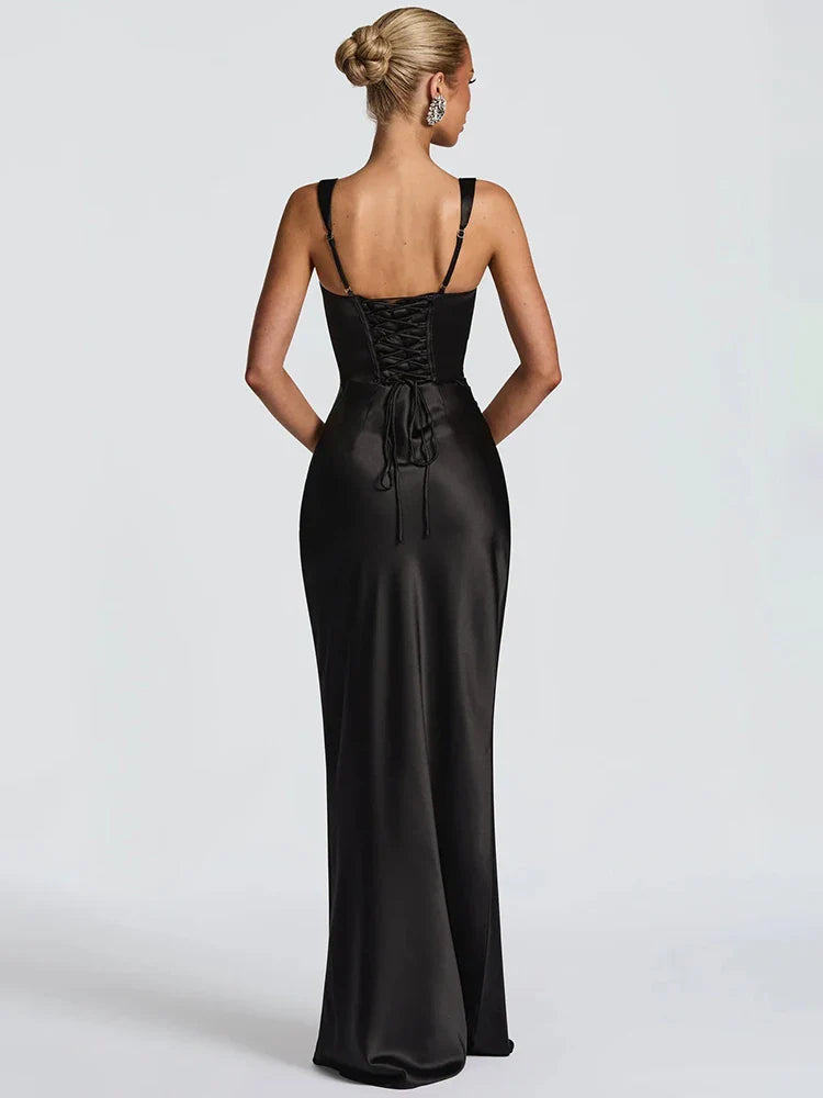 Backless Halter Maxi Dress