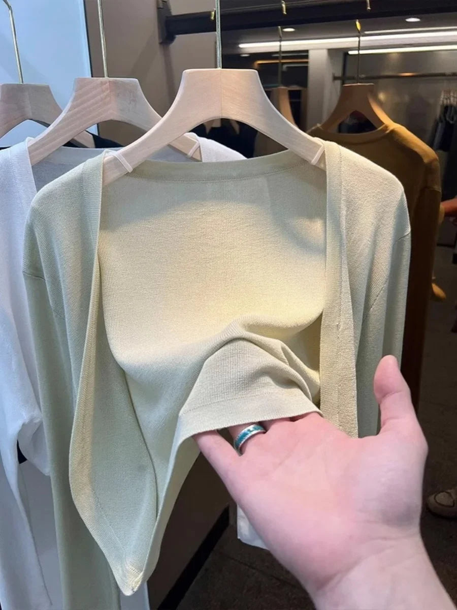 Women's Ice Silk Sunscreen Cardigan - Lightweight Knit Cover Up