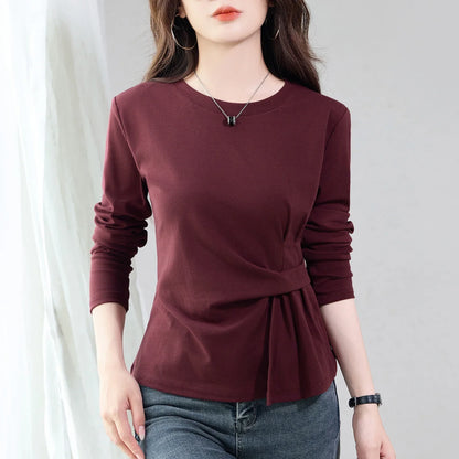 Women's Korean-Style Long-Sleeve T-Shirt