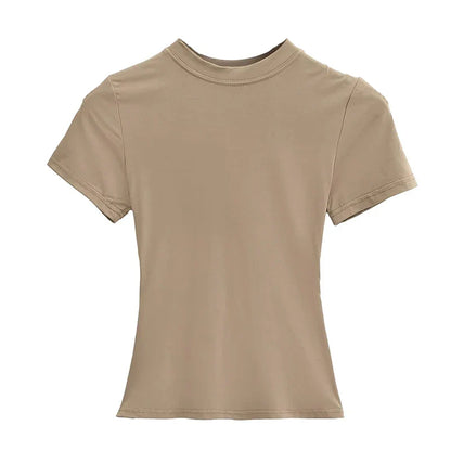 Solid Slim Short Sleeve Crew Neck Tee