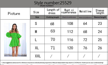 Summer new sexy high waist one-word shoulder fashion short dress